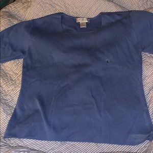 Dressbarn cornflower blue squareneck ss top